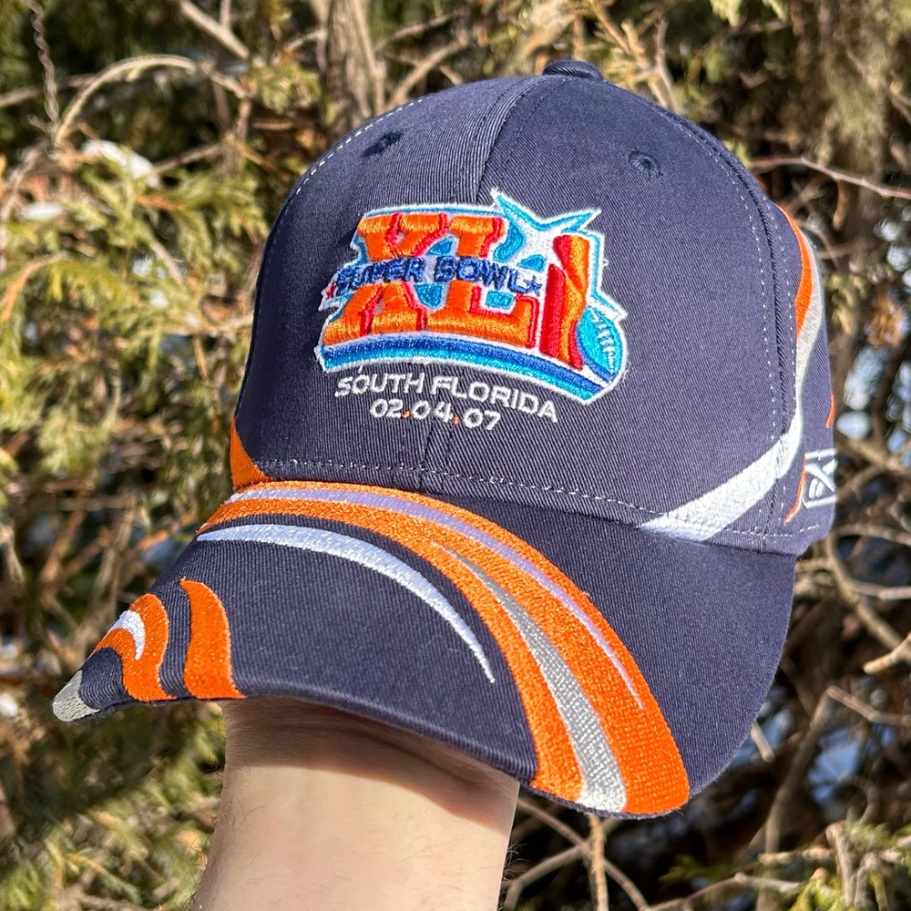 Vintage 2007 Superbowl 🏈 XLI strapback baseball cap hat Reebok NFL Y2K Football